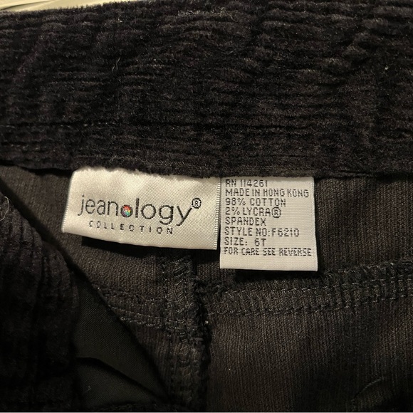 Newport News Jeanology Corduroy Straight Leg Black Jeans, Size 6 Tall - Picture 7 of 7